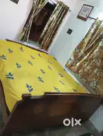 Wooden polish BED with DINING Table