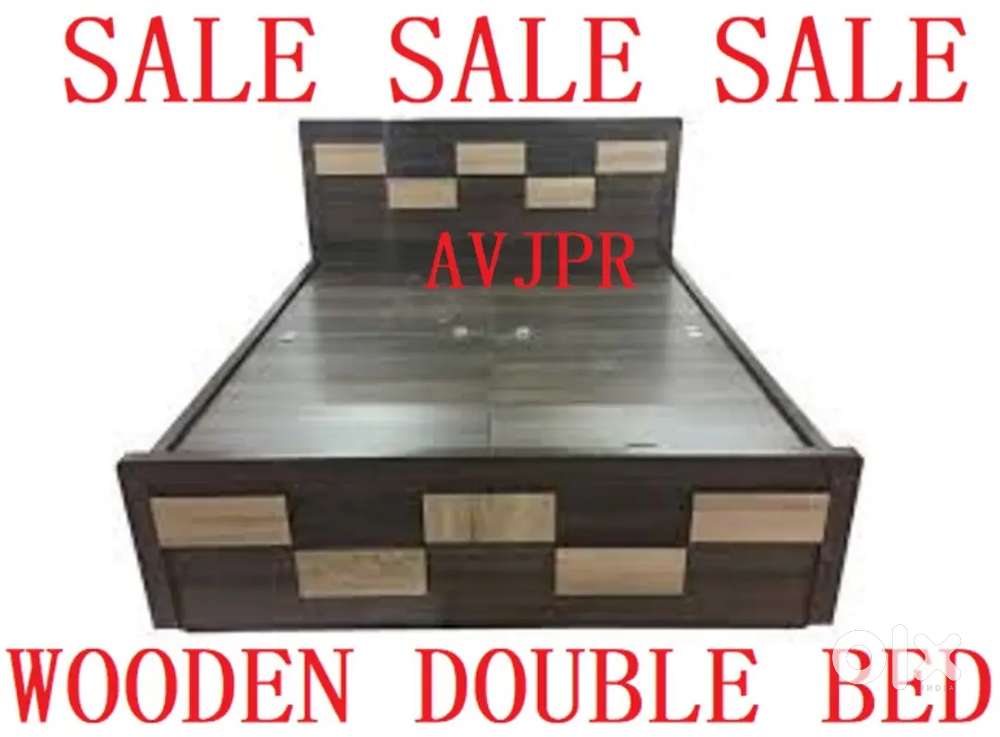 Nnew wooden designer double bed with storage box