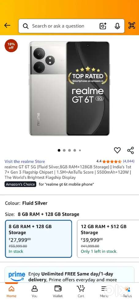 Realme gt 6t 8gb 256gb