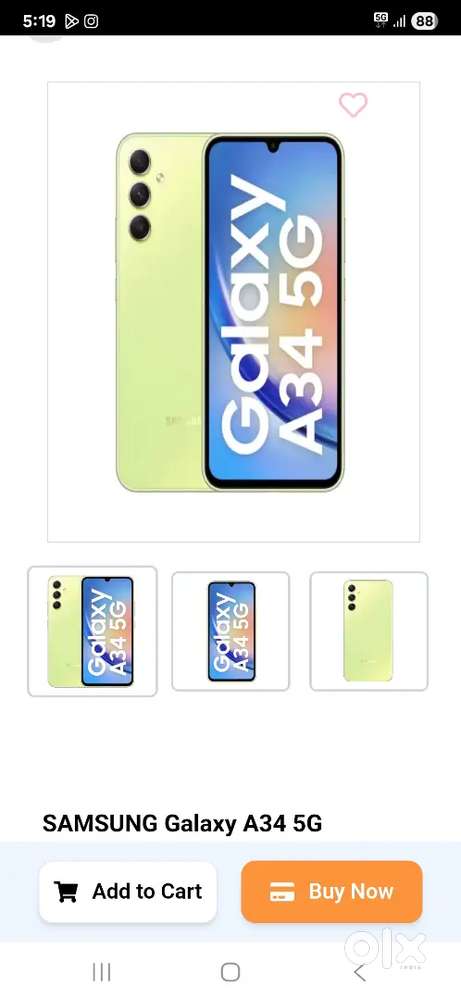 Samsung galaxy a34 5g 8GB Ram.128gb memory