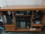 a TV stand(Table), Intex speaker and Onida DVD player, and