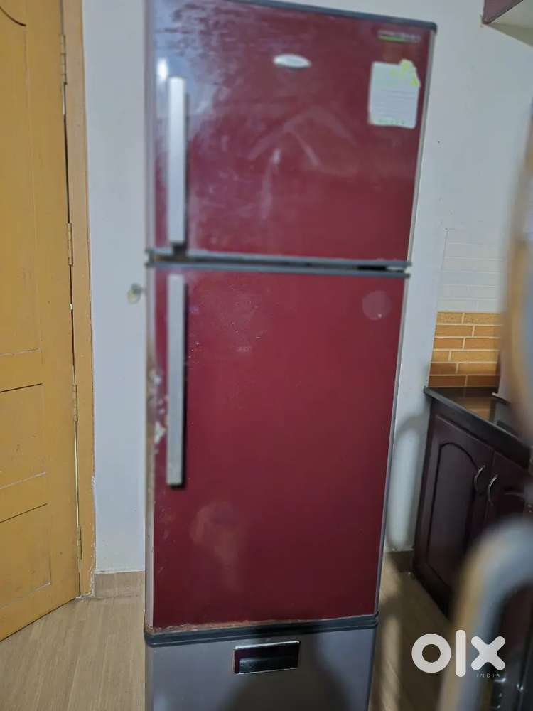 Whirlpool triple-door refrigerator.