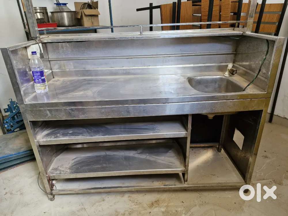 juice counter SS with wash basin power point