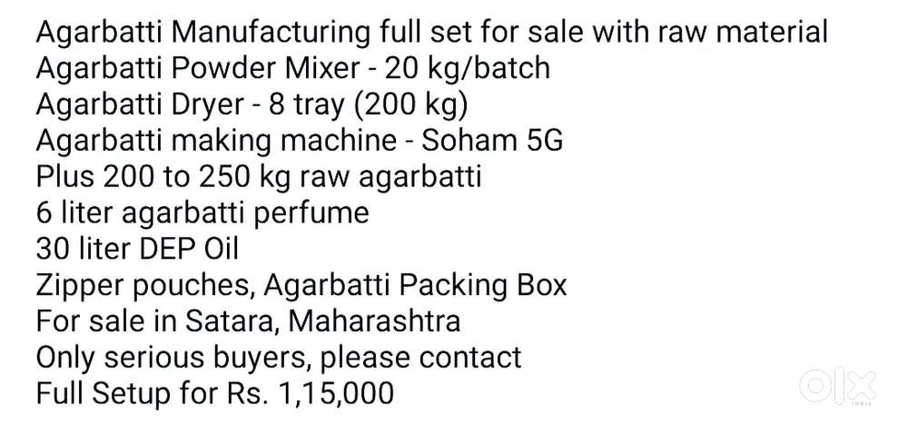 Agarbatti machine and setup