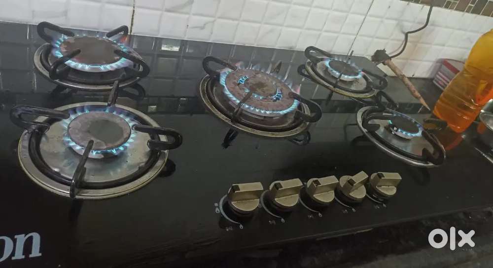 Gass stove 5burners glass top sale