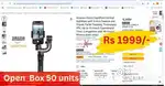 Amazon Basics Mobile Gimbal – Open Box 50 Units – Just ₹1999/- (Bulk )