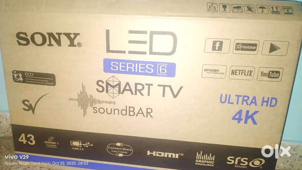 Sony Bravia 43 inc43x75 series 6 . purchased newly ..