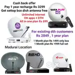 AIRTEL DTH ! TATÀ ! SUNDIRECT ! PLÀY ! DISHTV ! VIDEOCON D2H ! LED TV