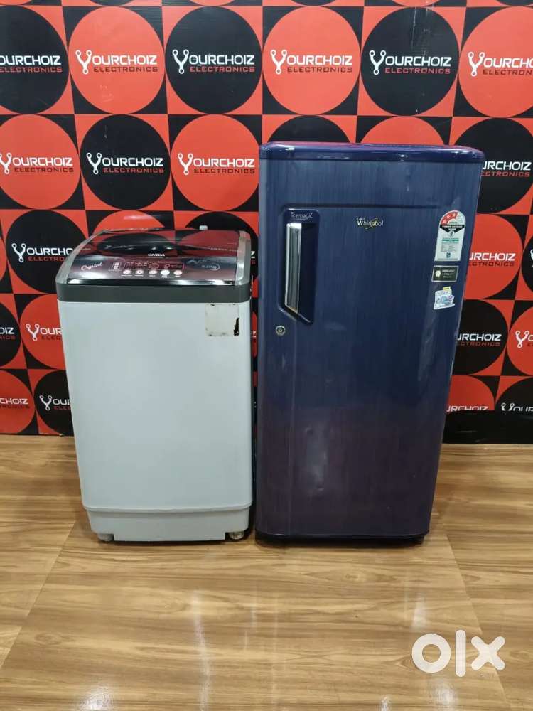 Whirlpool single door refrigerator or onida top load washing machine