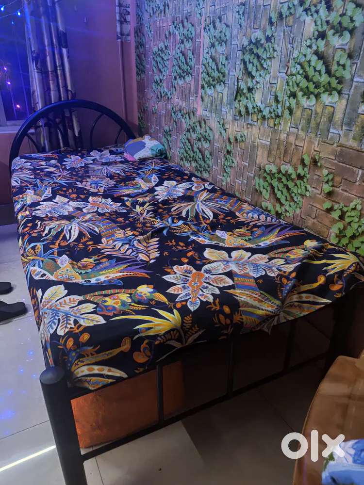 Rot iron single bed with godi and toshok