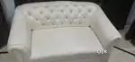 White colour leather sofa