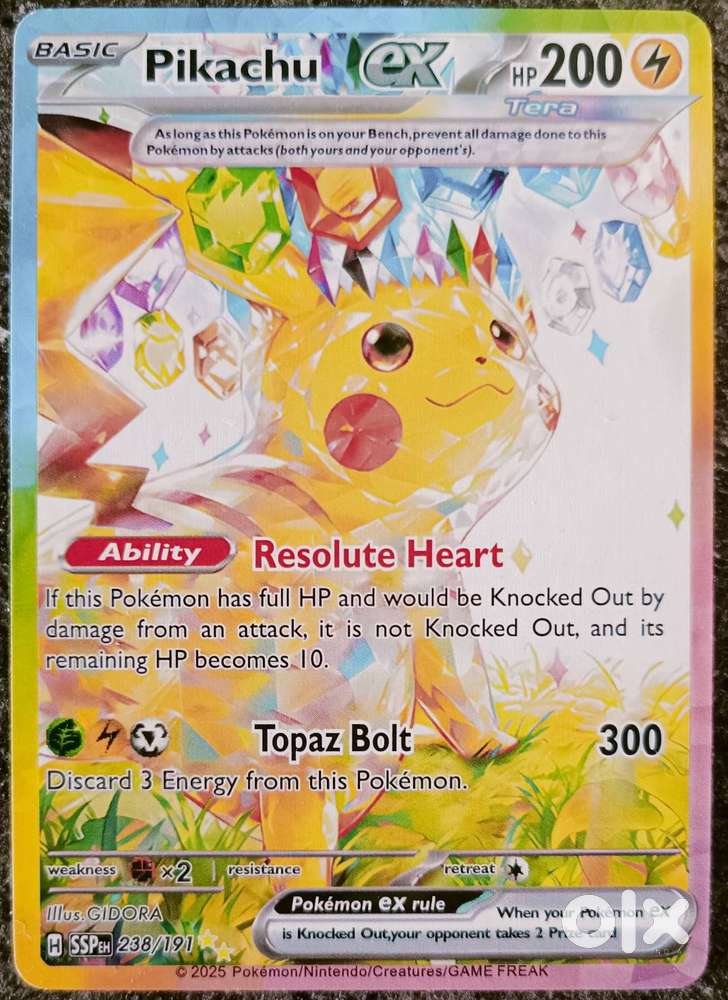 Pikachu ex of tera version hp 200