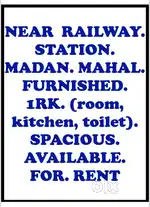 NEAR  RAILWAY. STATION. MADAN. MAHAL. FURNISHED. 1RK. ROOM, KITCHEN,