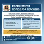 Sun Rises School, Bhikhana, Deoghar, invites applications