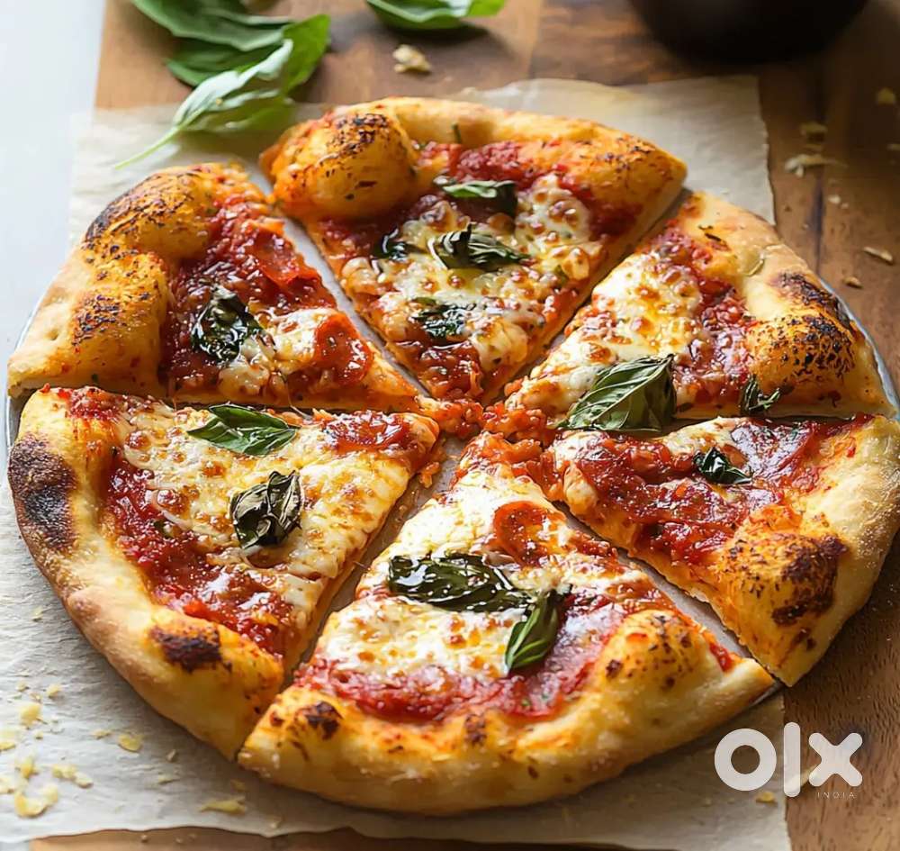 Pizza burger, sandwich, milkshake