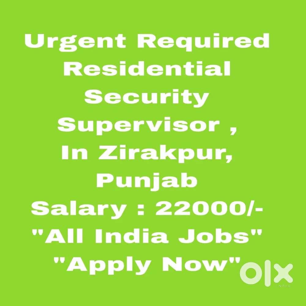 Security Supervisor Job immediate Recruitment