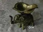 Antique pure brass solid heavy elephant holding center table trey