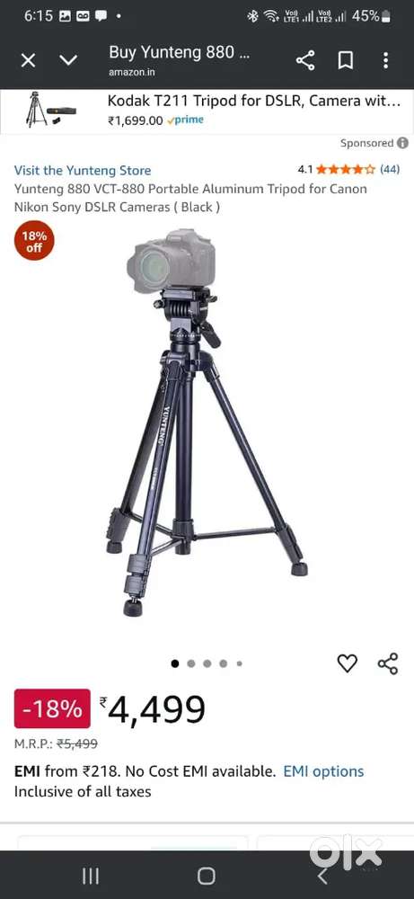 Camera stand heavy load support
