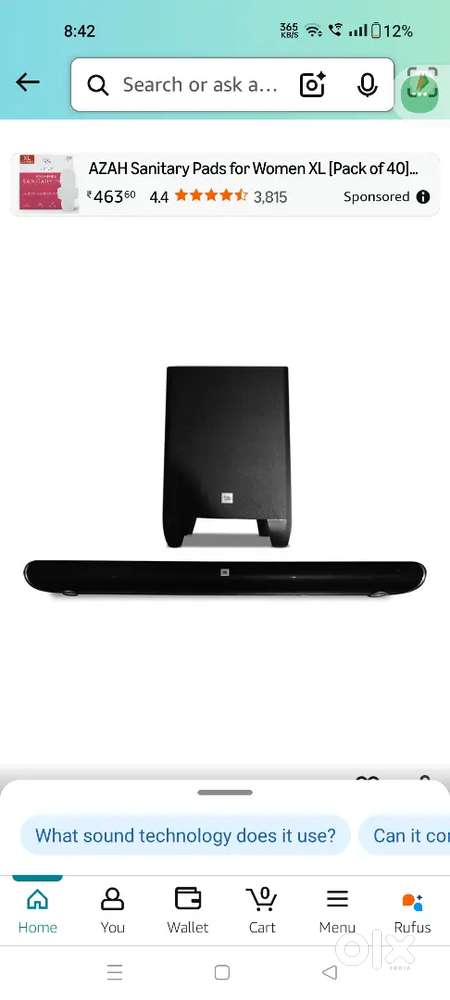 JBL sb350 sound bar home theatre