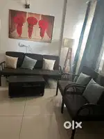 5-seater Sofa with Center table and 6-seater dining table with glass
