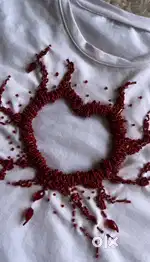 Missing heart, Hand Embroidery T shirt