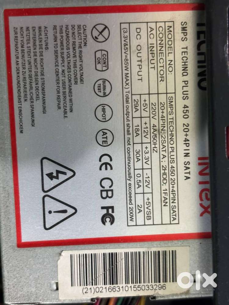 pc smps 220v intex