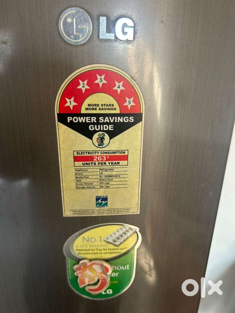 LG 5 star 270 ltr