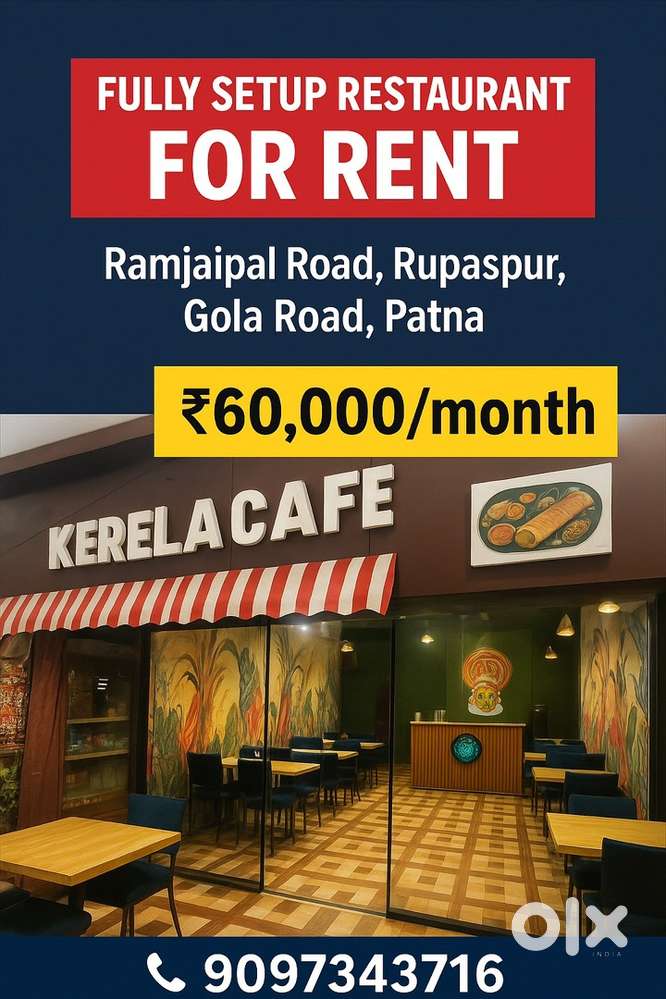 Fully furnished restaurant/Cafe for rent