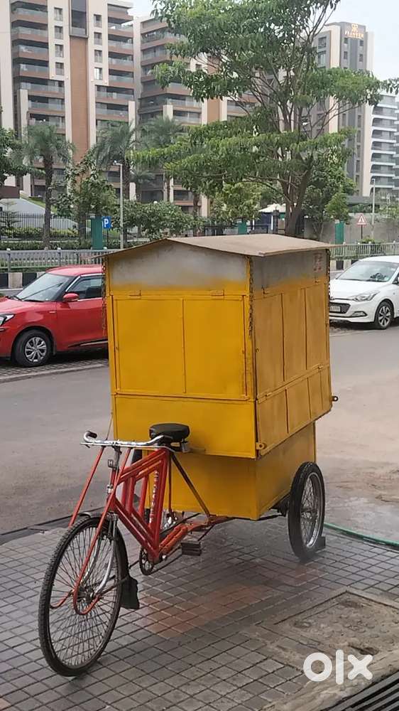 Food cart attached with bycycle