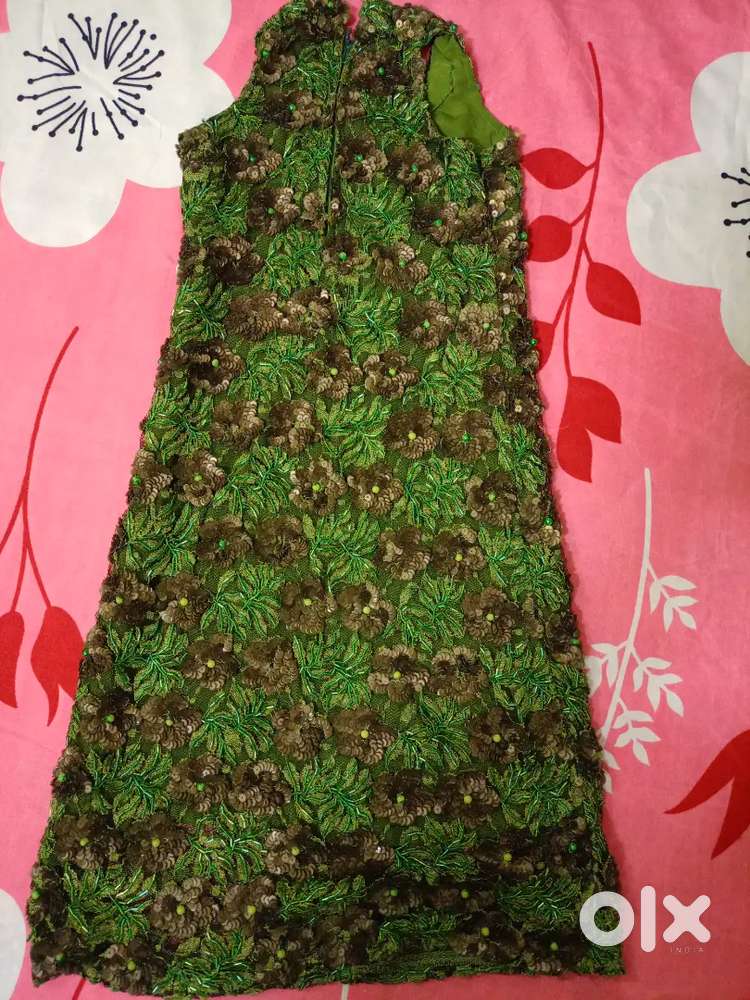 Western party frock flower leave 5 years kid