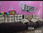 Five seater sofa set with glass table