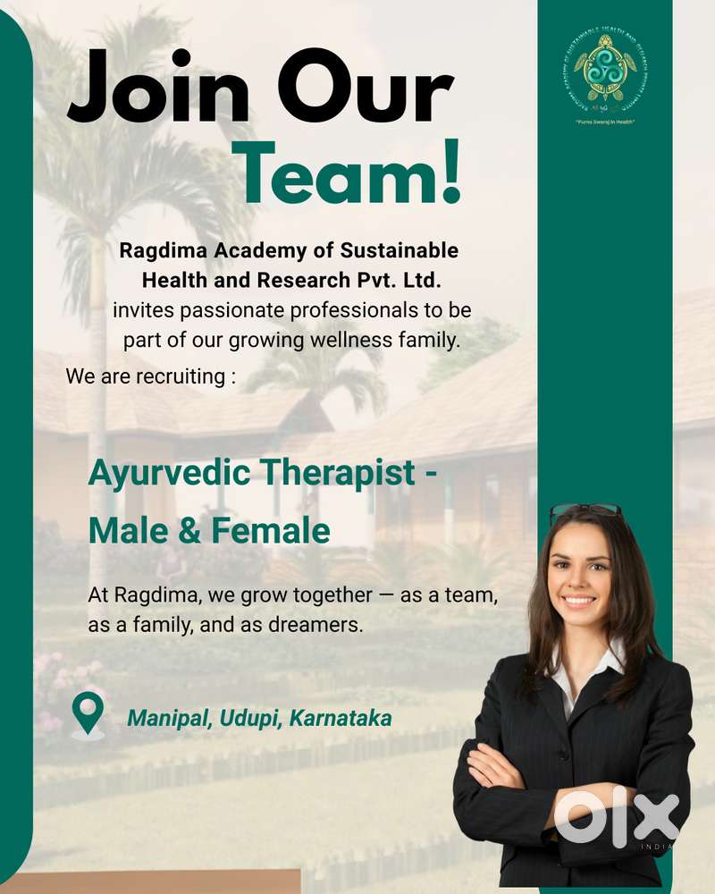 Ayurvedic Therapists (Male & Female) – Food & Accommodation Provided
