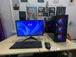 gaming pc setup with mouse and keyboard