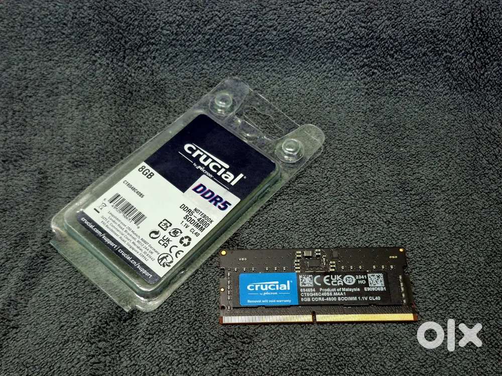 Crucial 8GB DDR5 4800MHz Laptop RAM - 2 Months Old, 10 Year Warranty