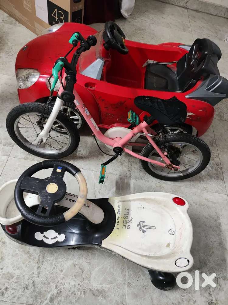 3 items 3000/- only car not working condition,cycle brand BTWIN