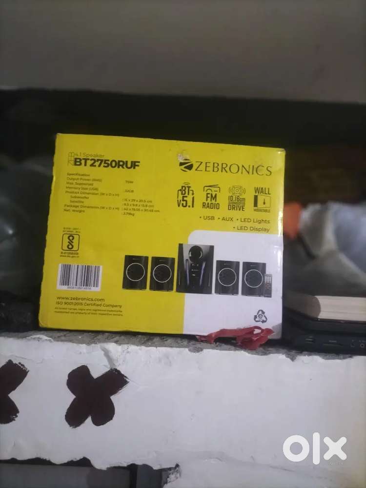 Zebronics 4.1 home theatre with box new condition 10 month warranty