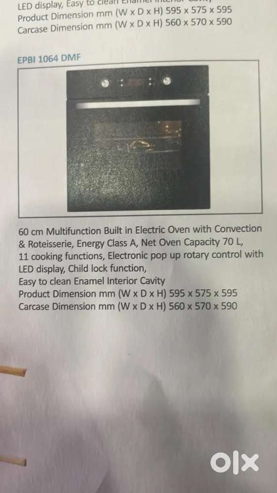 Elica-Multifunction built in electric owen