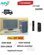 1-year Warranty  Low Price Full Set  CPU - Branded  Ram - 8GB