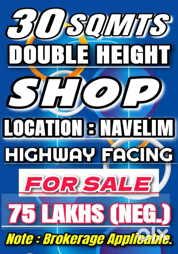 30 SQMTS DOUBLE HEIGHT SHOP HIGHWAY FACING  FOR SALE IN NAVELIM