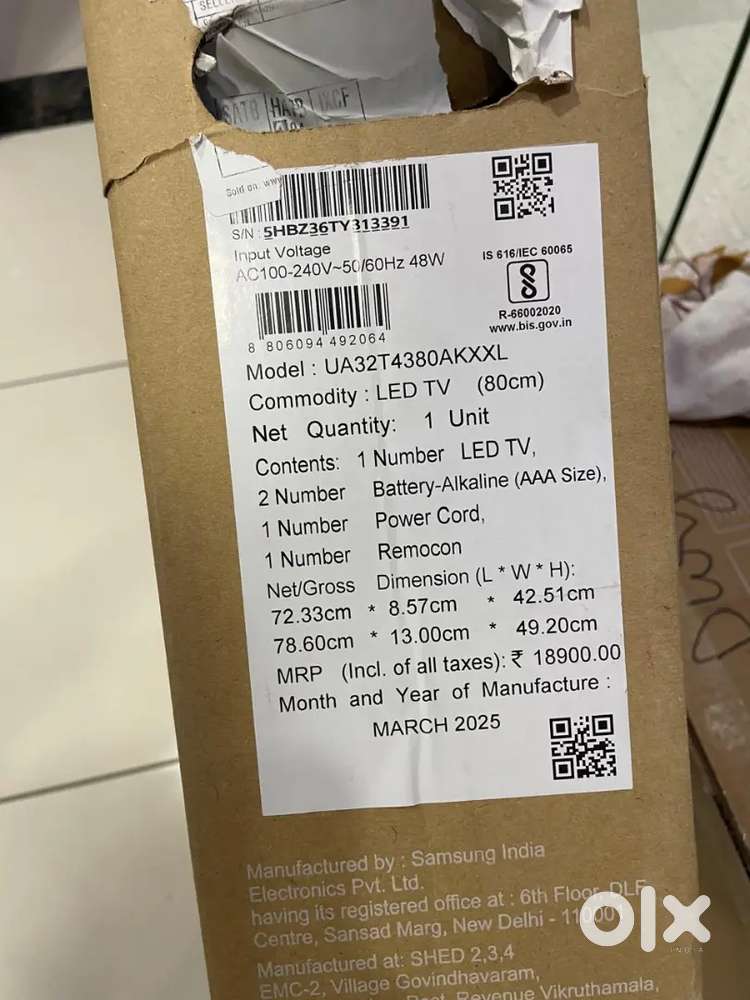 New and Packed SAMSUNG 32INCH LED