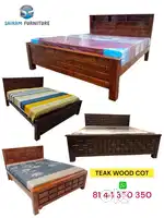 Sairam Furniture new model TEAK wood cot own manufacturer