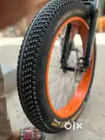Off roading fat bike in orange colour