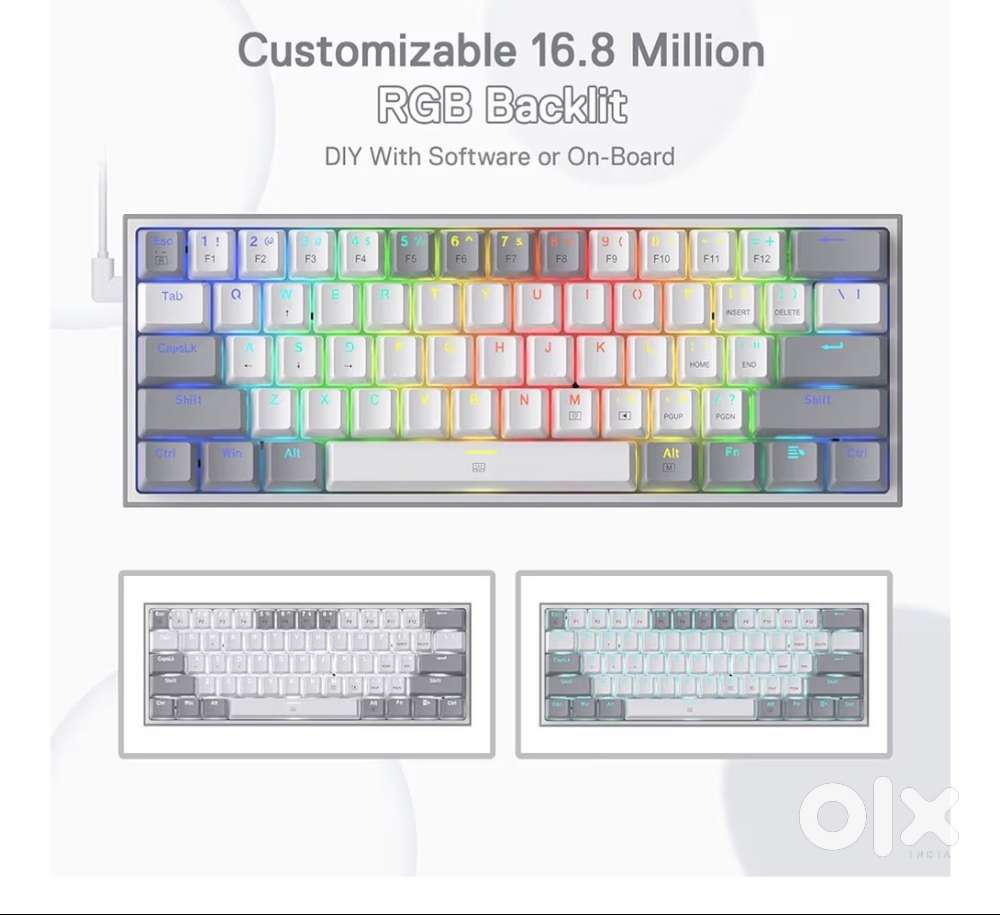 Redragon K617 Fizz 60% Wired RGB Gaming Keyboard,