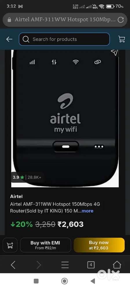 Airtel wifi 4g dongle