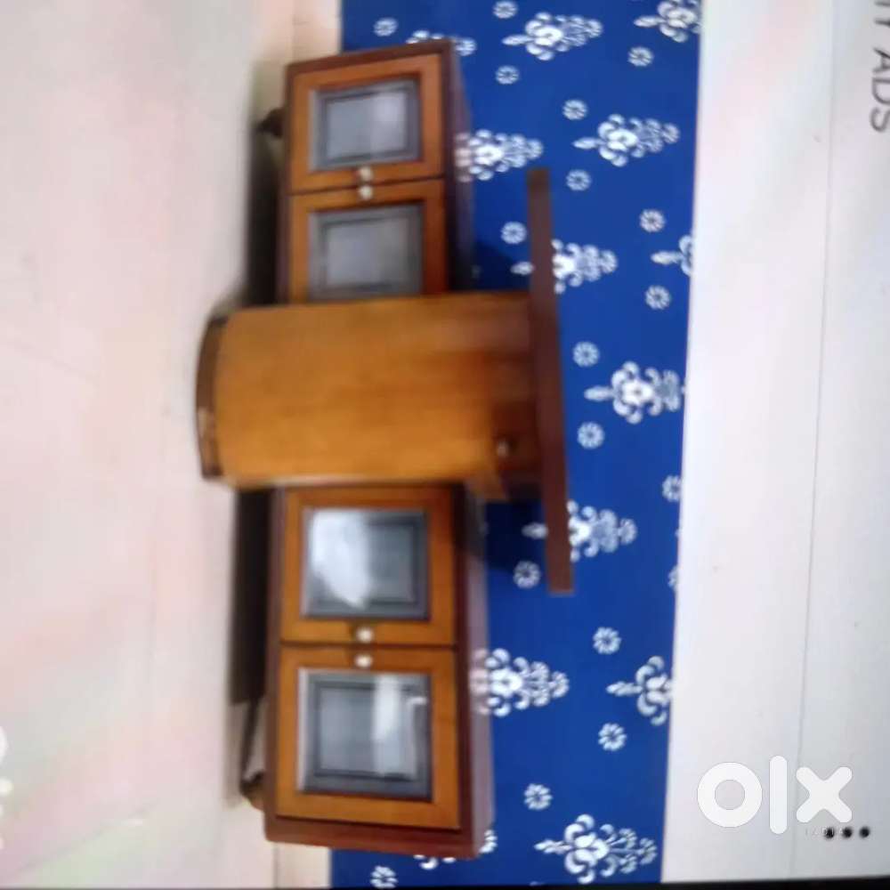 Compact TV unit with storage space.