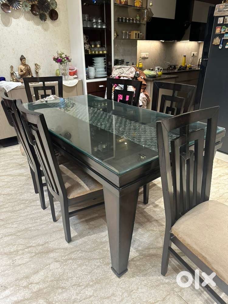 6 seater dinning table set sangwan wood (will do polish separately)