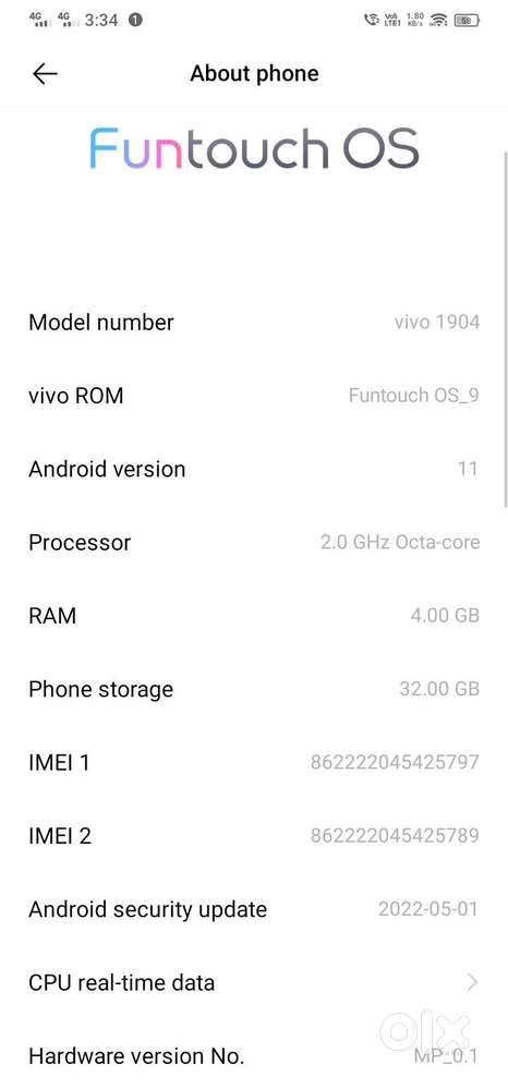 Vivo 1904 4g ram