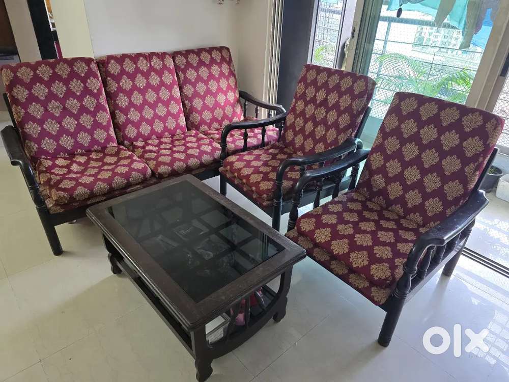 Selling Wooden Sofa set as part of move out sale