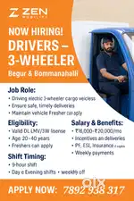 3-Wheeler electric Goods vehicles driving and delivery