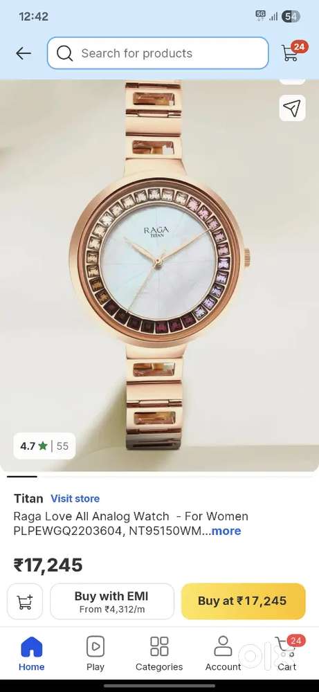 Titan raga love all analog watch for women